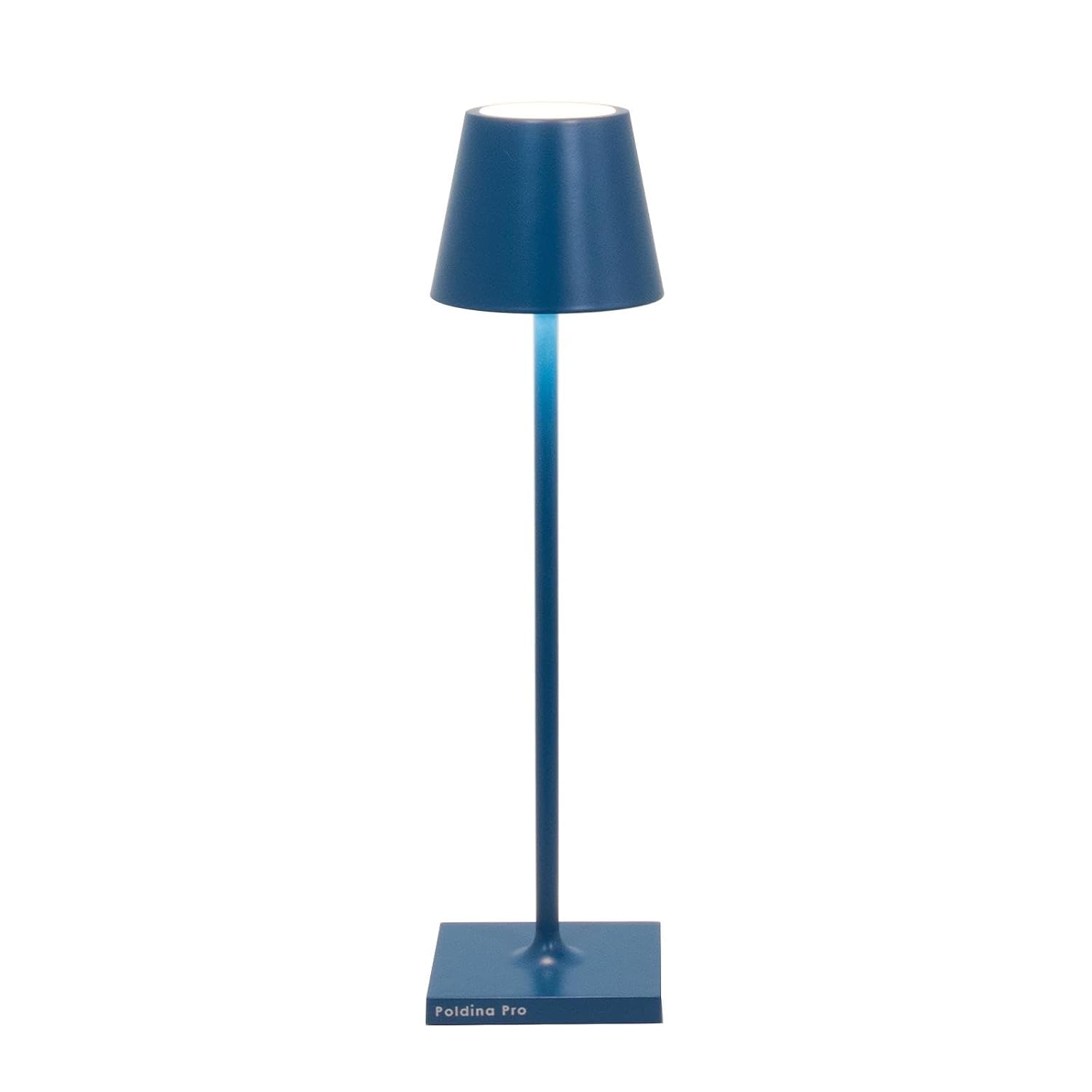 Zafferano, Poldina Micro Lamp, Rechargeable Cordless Table Lamp with Touch Controls, Suitable for Indoor and Outdoor, Dimmer, 2200-3000 K, Height 10.8 Inches, Capri Blue Color