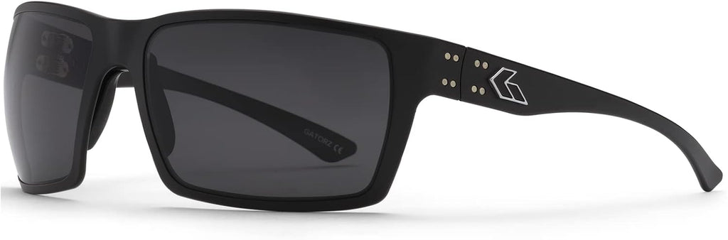Gatorz Eyewear Marauder Sunglasses – Black Anodized/Silver Logo – Smoke Lens – CNC-Machined Aluminum, Adjustable Fit – Made in USA (GZ-12-031)