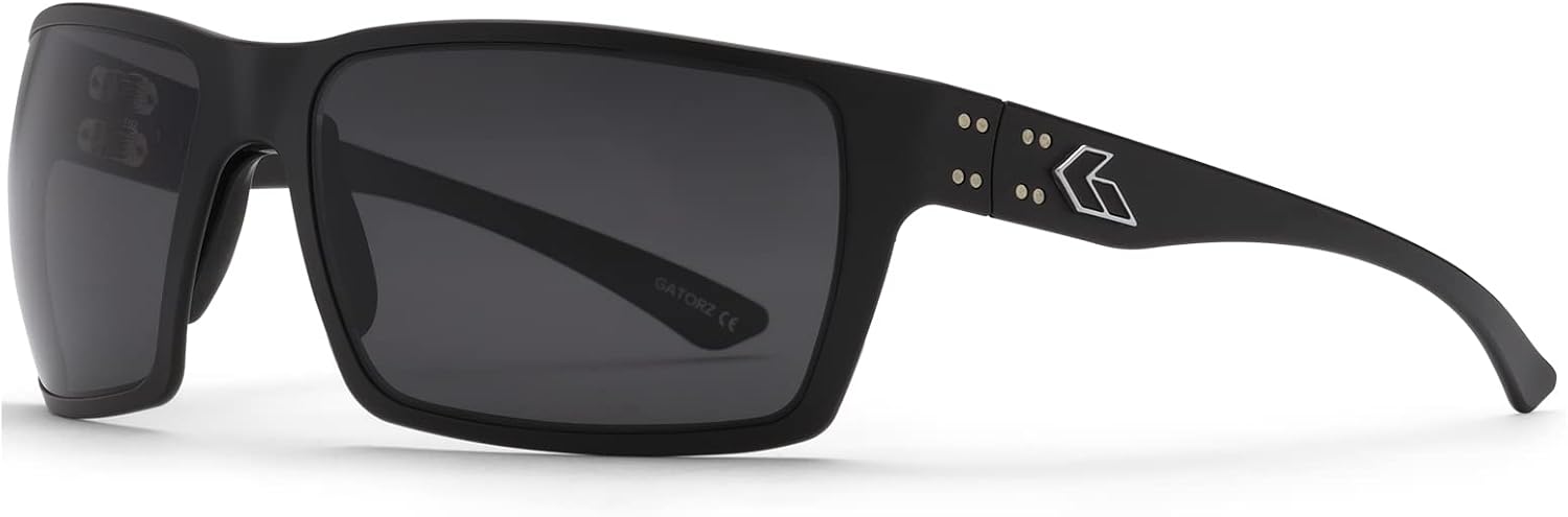 Gatorz Eyewear Marauder Sunglasses – Black Anodized/Silver Logo – Smoke Lens – CNC-Machined Aluminum, Adjustable Fit – Made in USA (GZ-12-031)