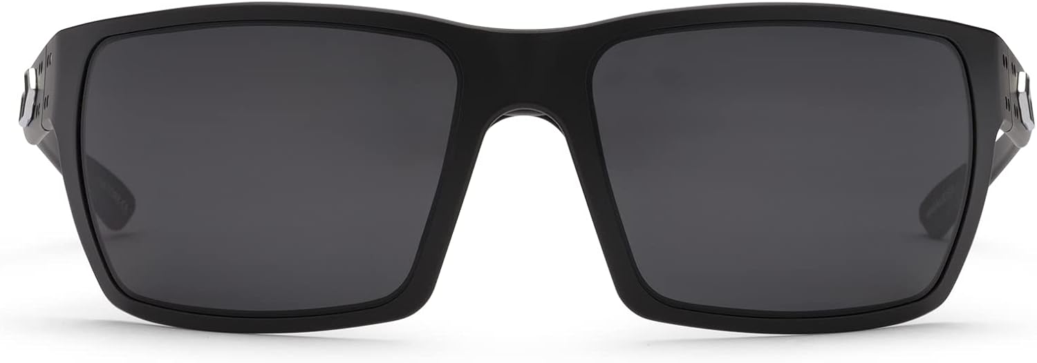 Gatorz Eyewear Marauder Sunglasses – Black Anodized/Silver Logo – Smoke Lens – CNC-Machined Aluminum, Adjustable Fit – Made in USA (GZ-12-031)