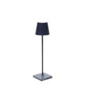 Zafferano, Poldina Micro Lamp, Rechargeable Cordless Table Lamp with Touch Controls, Suitable for Indoor and Outdoor, Dimmer, 2200-3000 K, Height 10.8 Inches, Steel Blue Color