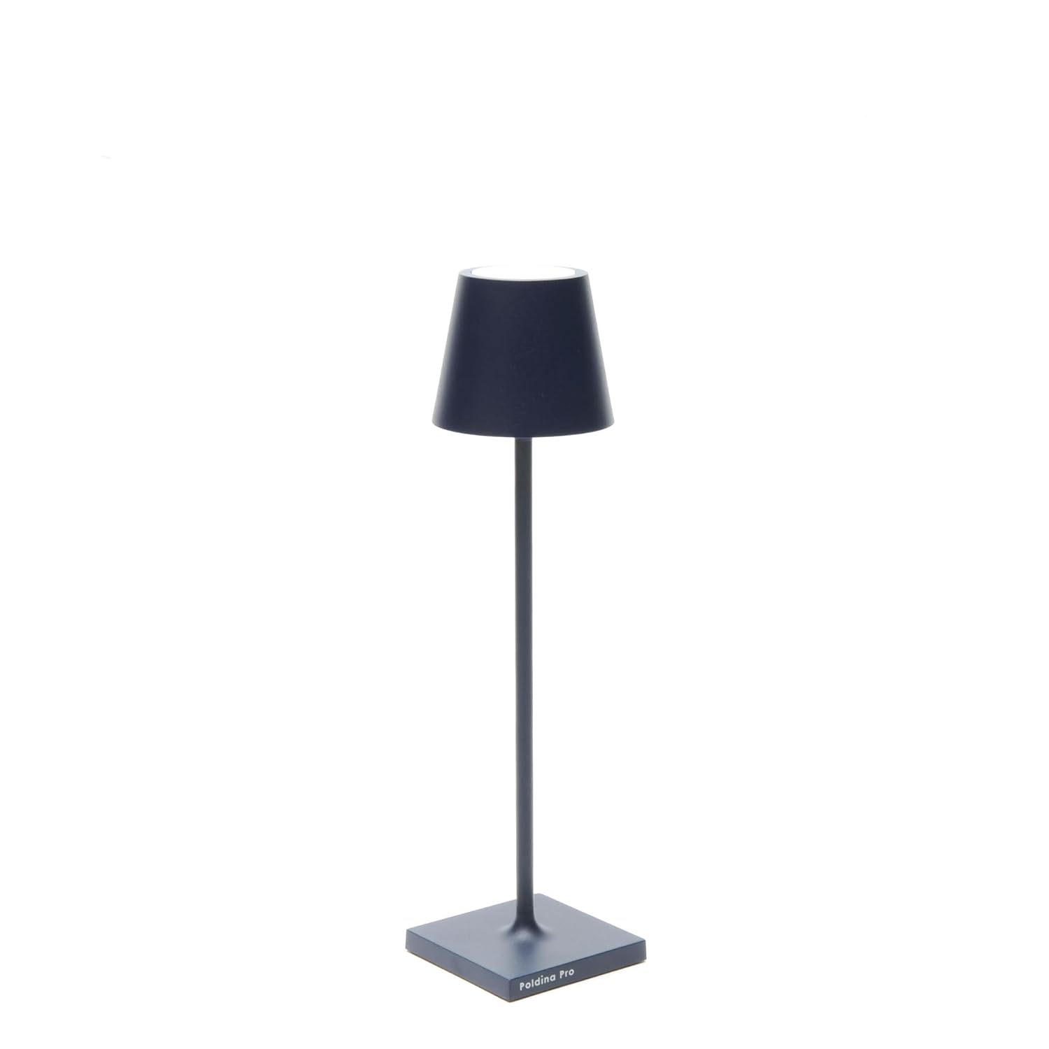 Zafferano, Poldina Micro Lamp, Rechargeable Cordless Table Lamp with Touch Controls, Suitable for Indoor and Outdoor, Dimmer, 2200-3000 K, Height 10.8 Inches, Steel Blue Color