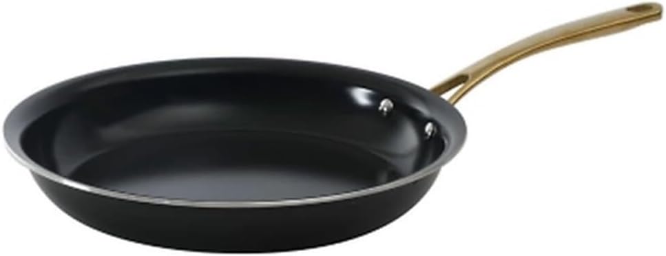 Martha Stewart Lockton 14 Piece Premium Non-Stick Heavy-Gauge Aluminum Cookware Combo Set (Pots, Pans, and Tools) - Black w/Gold Handles