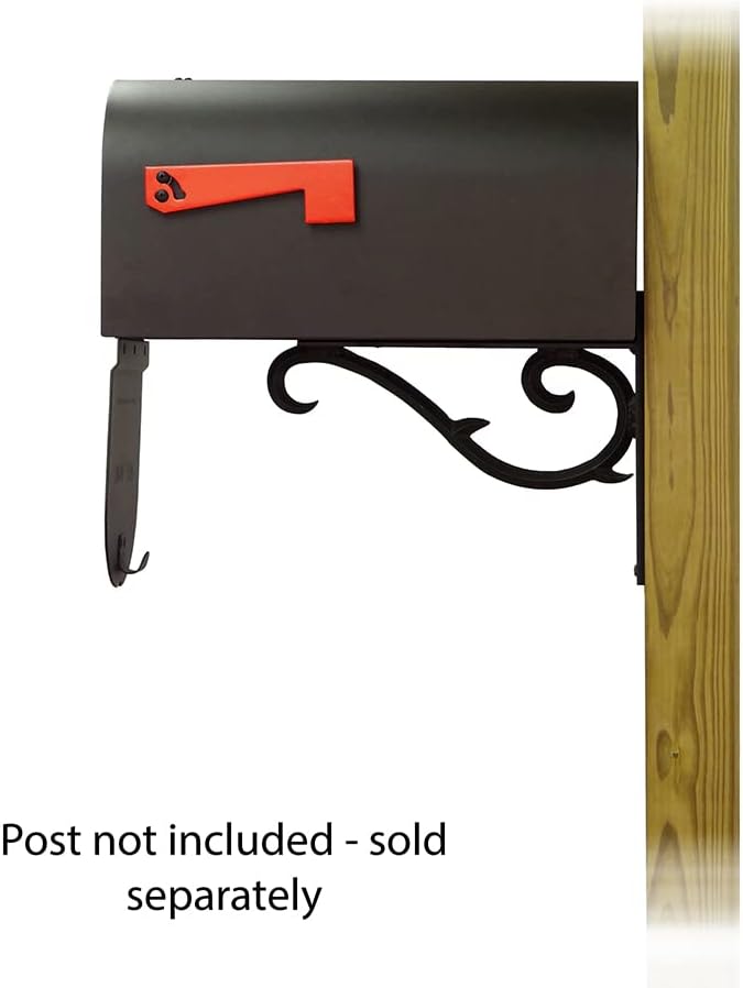 Special Lite Titan Aluminum Curbside Mailbox with Sorrento Front Single Mailbox Mounting Bracket - TC-SOR-FS-1016A-BLK