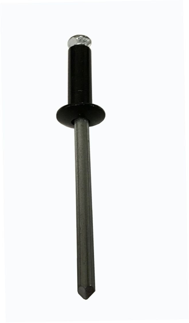 Aluminum T Style Blind Rivet with Steel Mandrel, Dome Head, Black Finish, 3/16' Diameter X .126-.250 Grip Range (Pack of 1,000)