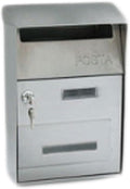 Garden Mailbox Hanging Post Office Box Wall Mount Drop Box Outdoor Letter Delivery Box with Key Lockable Curbside Mailbox Vintage(Silver)