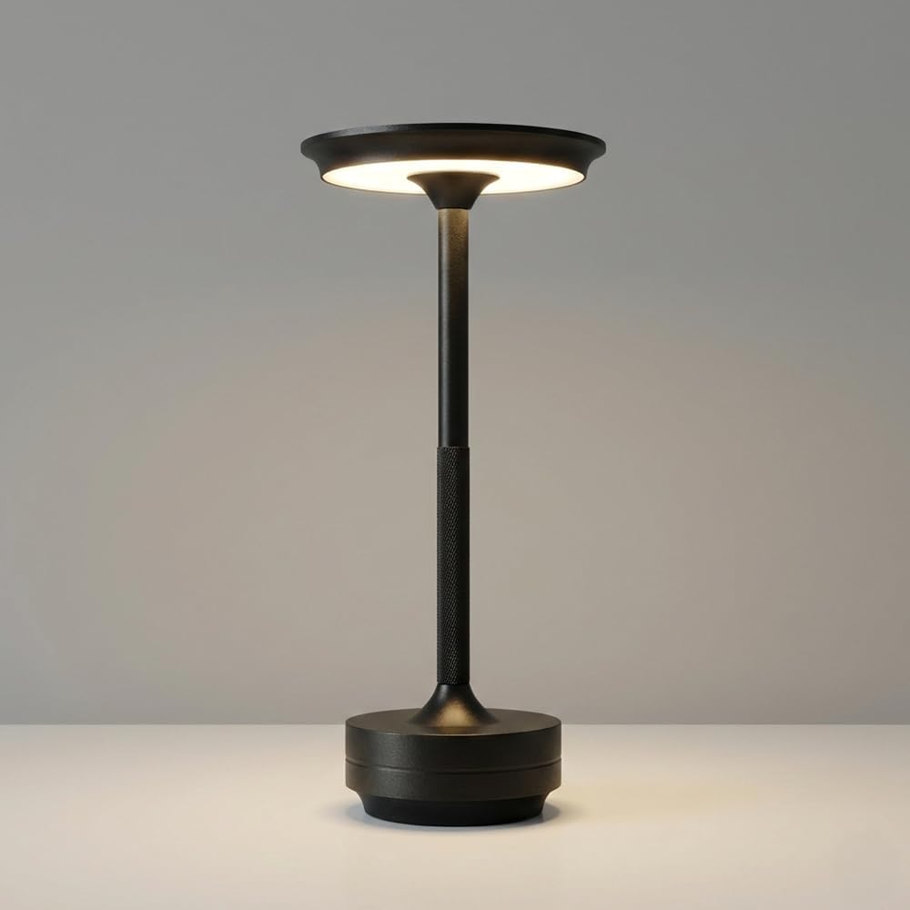 2026 Upgraded 6000mAH for longer battery life. LED Cordless Table Lamps Rechargeable, Portable ,Stepless Dimming Table Light with Memory Function, for Outdoor/Dinner/Patio/Restaurant, Black (4pcs)