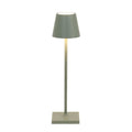 Zafferano, Poldina Micro Lamp, Rechargeable Cordless Table Lamp with Touch Controls, Suitable for Indoor and Outdoor, Dimmer, 2200-3000 K, Height 10.8 Inches, Sage Color
