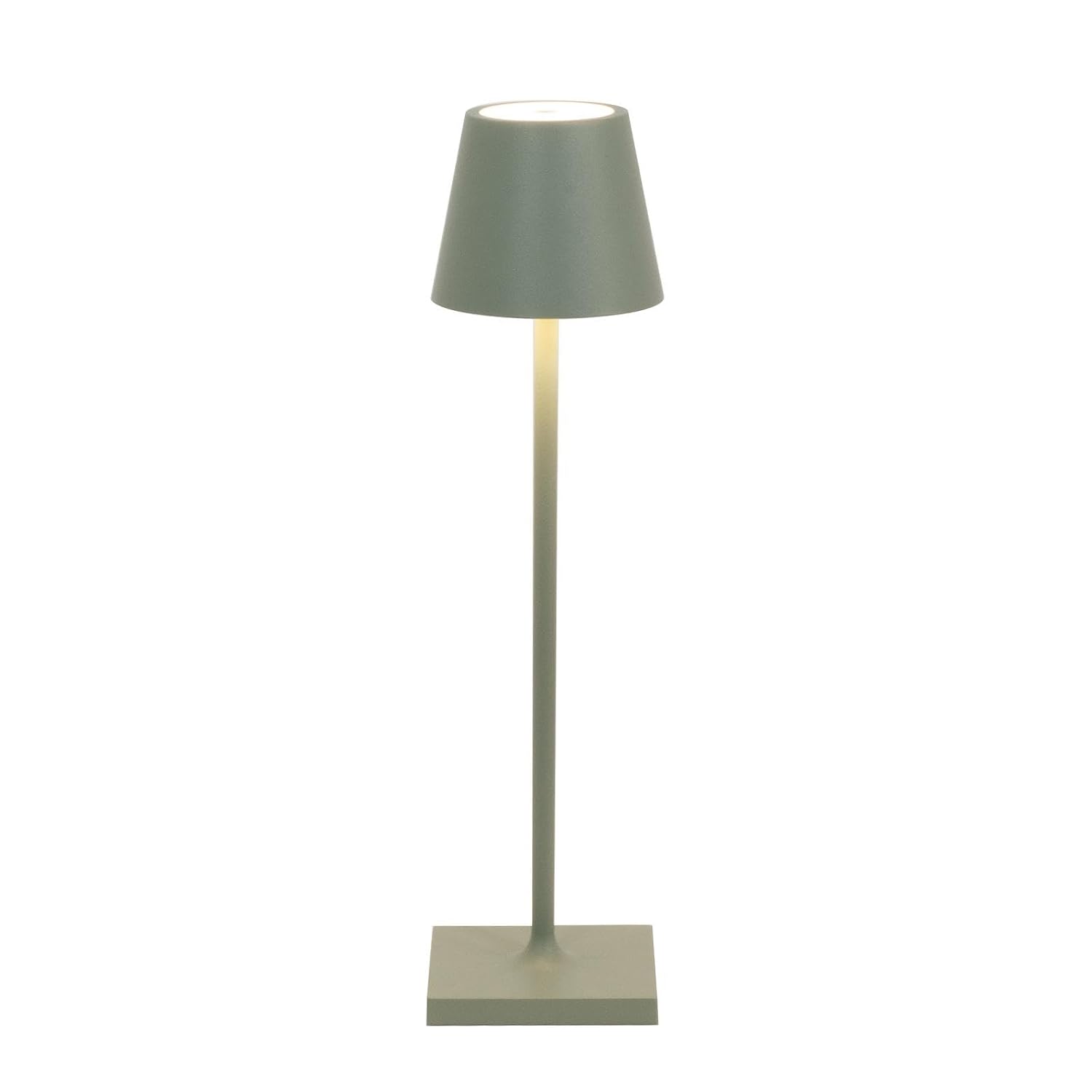 Zafferano, Poldina Micro Lamp, Rechargeable Cordless Table Lamp with Touch Controls, Suitable for Indoor and Outdoor, Dimmer, 2200-3000 K, Height 10.8 Inches, Sage Color
