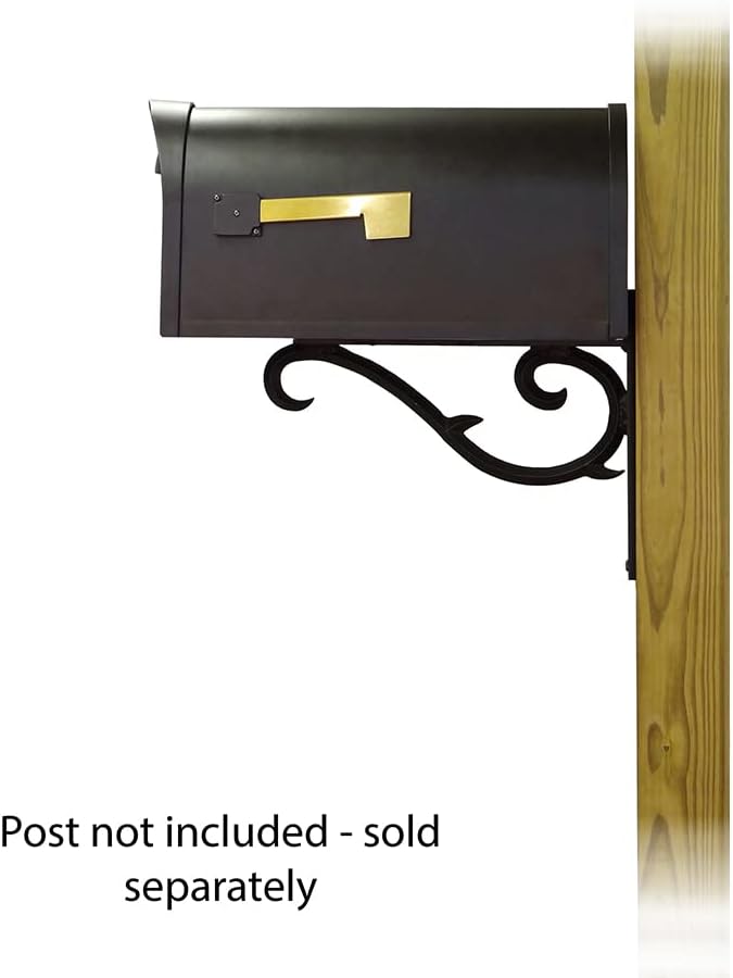 Special Lite Classic Curbside Mailbox with Sorrento Front Single Mailbox Mounting Bracket - TC-SOR-FS-1008-BLK