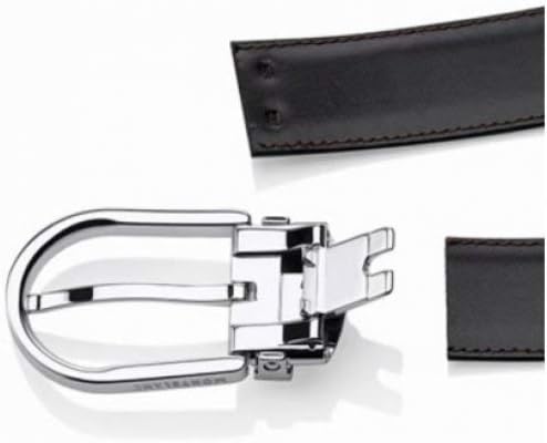 MONTBLANC Double Leather Belt Black/Brown Adjustable Length 3 x 120 cm' - 128135