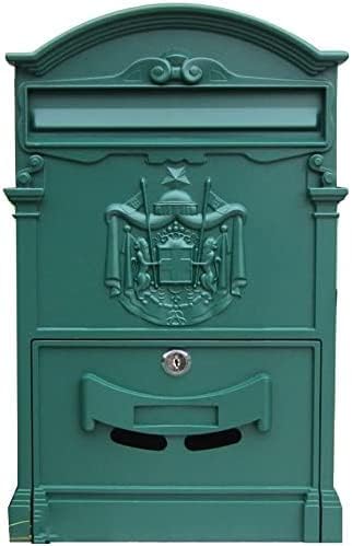 Villa Post Box Large Capacity Post Mount Lockable Outdoor Yard Post Box Retro Post Box for Home Aluminum Mailbox Secure Post Box