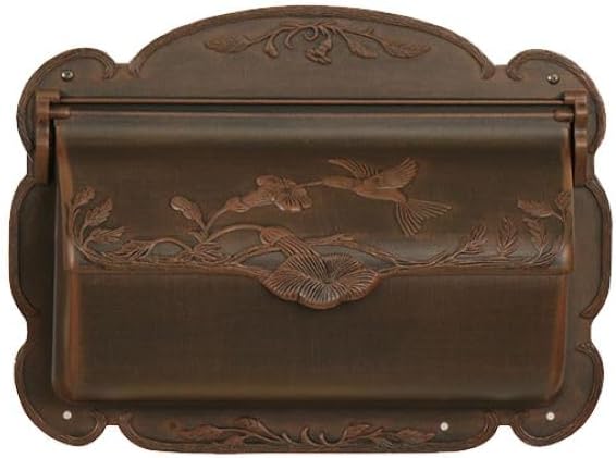Special Lite Hummingbird Horizontal Wall Mount Mailbox - Copper Aluminum Mailbox for Wall Mount - SHB-1004-CP