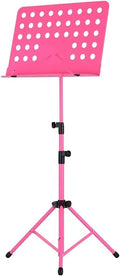 Music Stands Adjustable Height Music Holder Portable Metal Folding Sheet Music Stands for School Concert Violin Book Holder,Black，Red