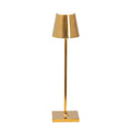 Zafferano, Poldina Micro Lamp with Glossy Gold Finish, Rechargeable Cordless Table Lamp with Touch Controls, Usable as an Indoor Lamp, Dimmer, 2200-3000 K, Height 10.8 Inches