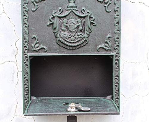 Cast Aluminum Mailbox Mail Box Dark Green Wall Mount Garden Decoration Metal Vintage Home Apartment Letters Post Box Lockable