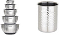 VIKING Stainless Steel Mixing Bowl Set, 10 piece, Includes Airtight Lids, Dishwasher Safe & Hammered Stainless Steel Utensil Holder