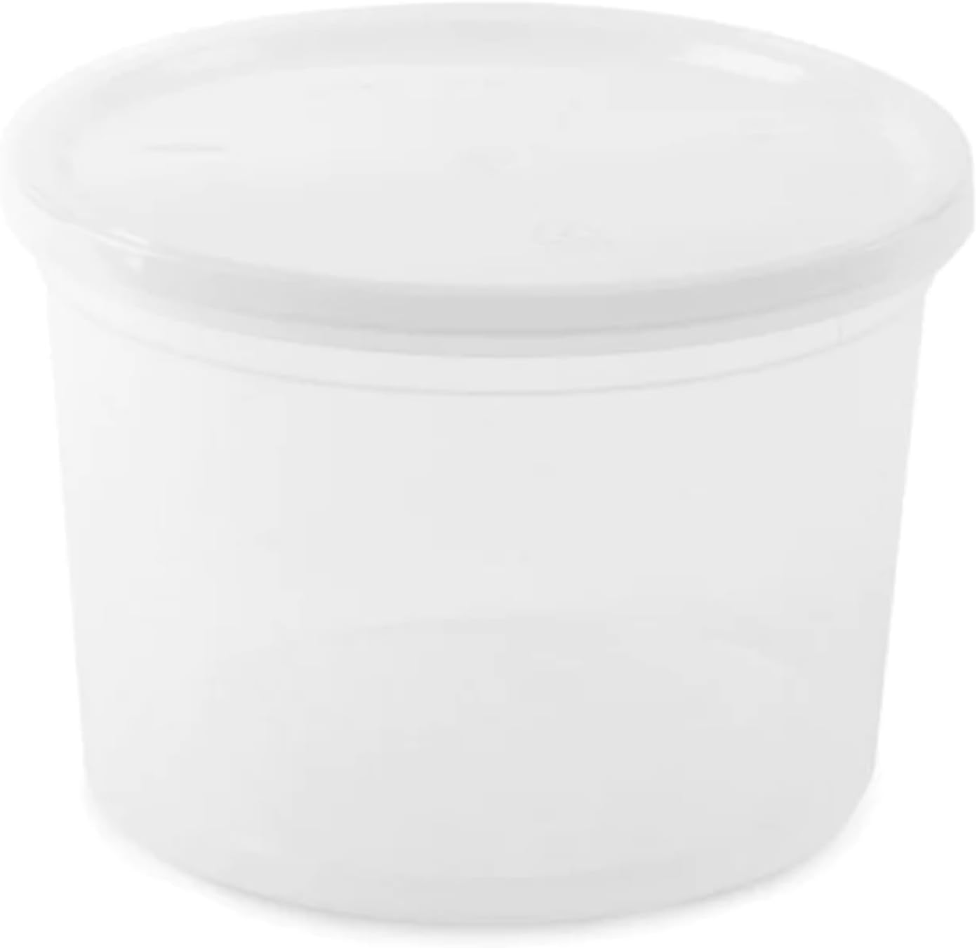 64 Oz Heavyweight Plastic Deli Containers with Airtight Lids | BPA Free Storage Cups for Soup Meal Prep Leftovers Takeout | Microwave Freezer Safe Reusable Containers | 500 Pack