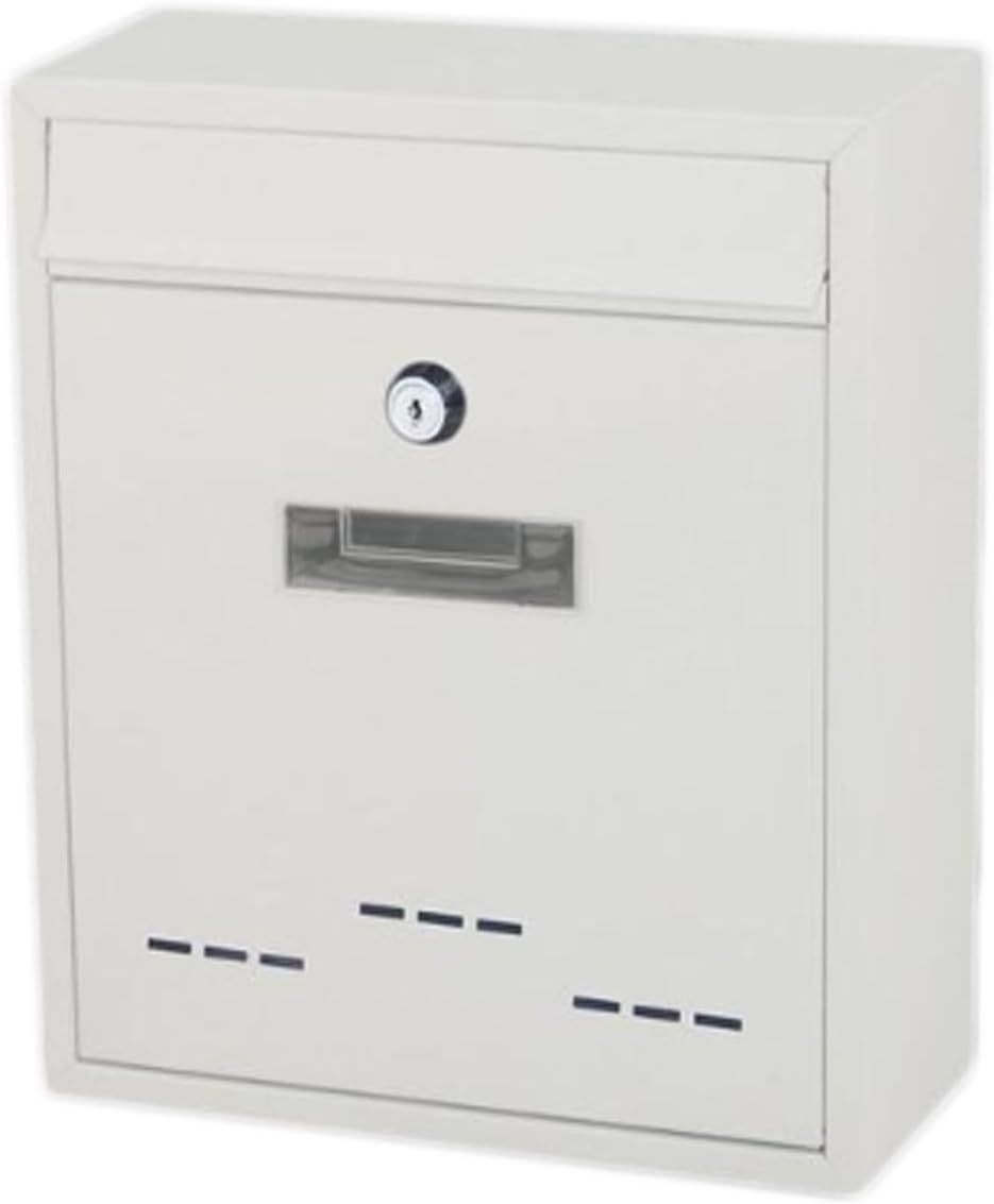 Post Box, Wall Mounted Letterbox, Letter Boxletterbox Wall Mount Mailbox Large Lockable Outdoor Metal Mail Box Post Letter Letter Box For Door Home Decorative Office Safe Mailbox mailbox ( Color : Whi