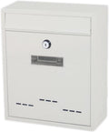 Post Box, Wall Mounted Letterbox, Letter Boxletterbox Wall Mount Mailbox Large Lockable Outdoor Metal Mail Box Post Letter Letter Box For Door Home Decorative Office Safe Mailbox mailbox ( Color : Whi