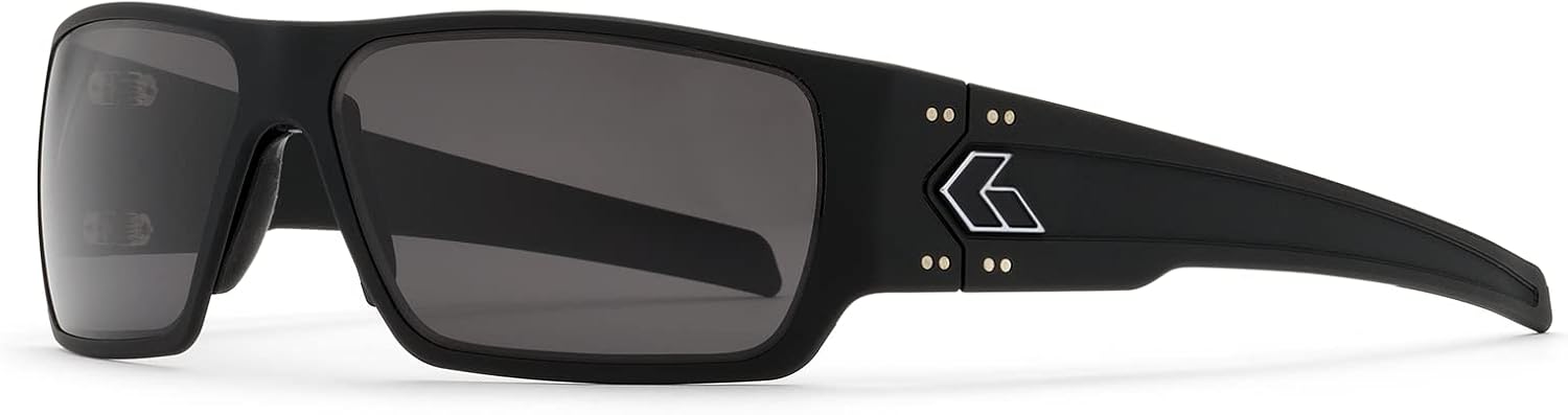 Gatorz Eyewear Specter Sunglasses – Black Aluminum Frame/Black Logo – Smoke Lens – CNC-Machined Aluminum, Adjustable Fit – Made in USA (GZ-08-031)