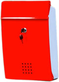 Outdoor Mailbox Lockable Post Office Box Wall Mount Letter Delivery Box Hanging Curbside Mailbox Metal Letterbox Box with Key Fashion(Rojo)
