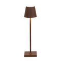 Zafferano, Poldina Micro Lamp, Rechargeable Cordless Table Lamp with Touch Controls, Suitable for Indoor and Outdoor, Dimmer, 2200-3000 K, Height 10.8 Inches, Rust Color