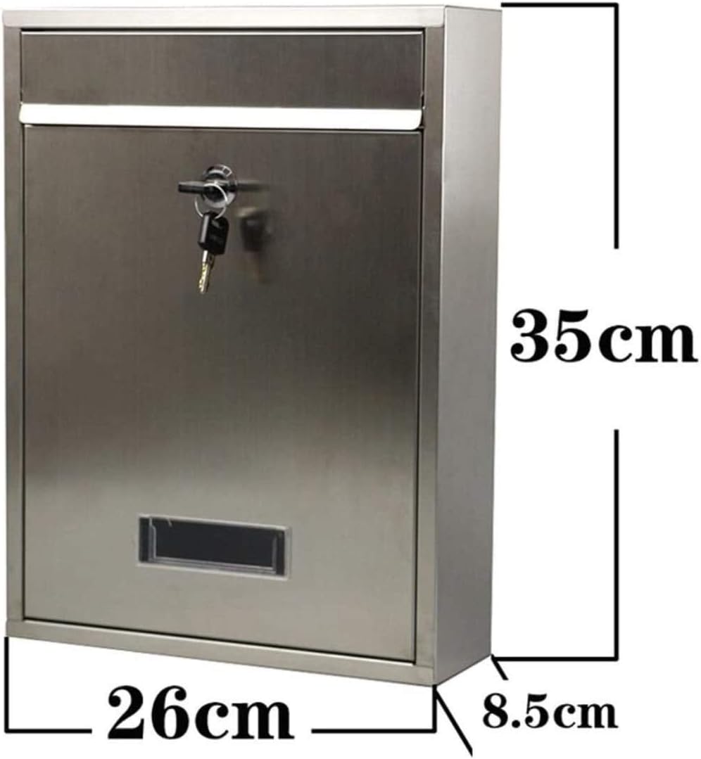 Mailbox Postbox Outdoor Lock Box Stainless Steel Report Box Creative Time Box
