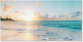 Goldfoilart Large Beach Sunset Canvas Wall Art for Living Room Blue Sea Prints Romantic Ocean Waves Pictures Painting Bedroom Home Office Wall Decor Ready to Hang 24x48Inch