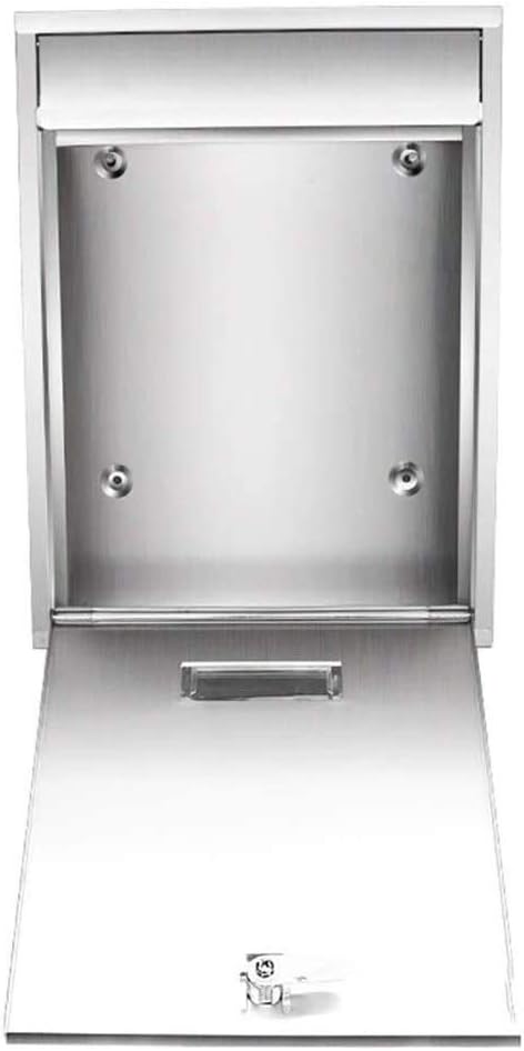 Letterboxes Locking Mailboxes Wall Mounted Vertical Key Lock Drop Mail Box Stainless Steel Cover Rust-Proof Metal Post Box