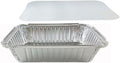 PACTOGO 2 1/4 lb. Oblong Deep Aluminum Foil Take-Out Pan with Board Lid Disposable Containers 8.44' x 5.94' x 1.81' (Pack of 250 Sets)
