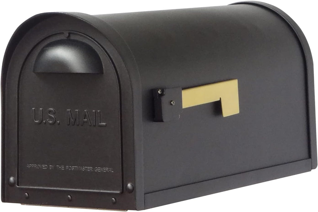 Special Lite Classic Curbside Mailbox with Sorrento Front Single Mailbox Mounting Bracket - TC-SOR-FS-1008-BLK