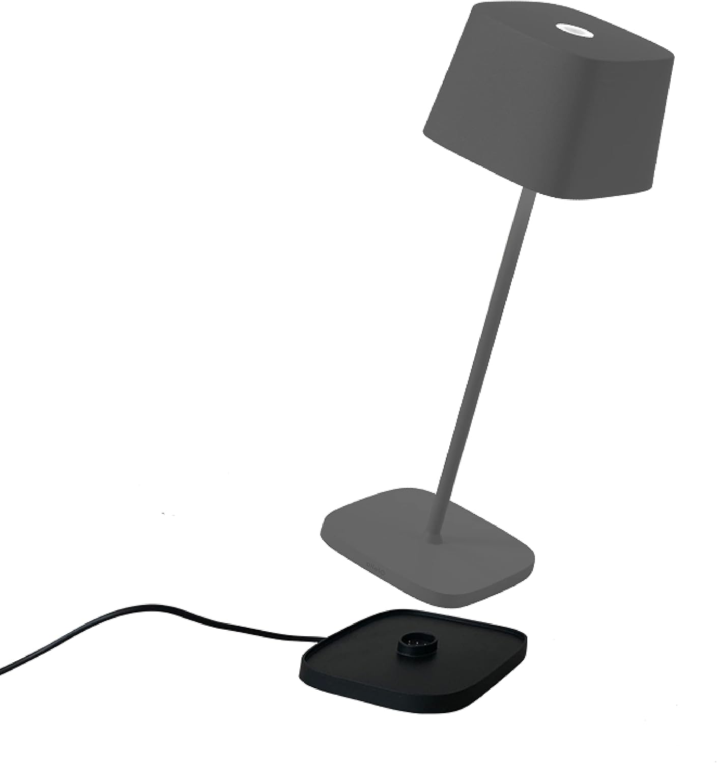 Zafferano, Ofelia Pro Lamp, Rechargeable Cordless Table Lamp with Touch Controls, Suitable for Indoor and Outdoor, Dimmer, 2700-3000 K, Height 12 Inches, Dark Grey Color