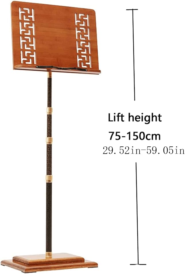 Height-Adjustable Music Stands Retro Wooden Music Holder Guzheng Guqin Violin Sheet Music Stands Portable Book Stand