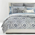 Lauren Ralph Lauren Austen Diamond Graphic Blue Grey King 3 pc Duvet Cover Set Shams