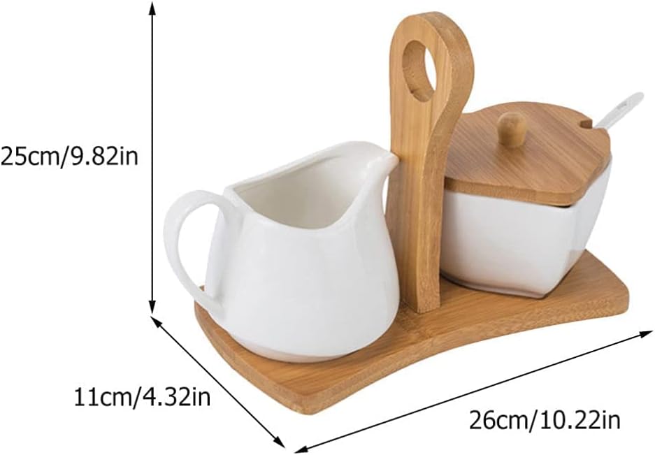 Sugar Bowl Set with Lid Spoon Ceramic Cream Jugs Pitcher Jar Dispenser Porcelain Creamers Coffee Serving Set for Coffee Tea Milk Jam Sauces