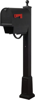 Special Lite Products Titan Steel Curbside Mailbox with Newspaper Tube and Springfield Mailbox Post with Base