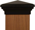 Atlanta Post Caps 6x6 Black Post Cap (5.5') (Case of 14) | Pyramid Style Deck Post Cap for Fences and Decks, Fits Wood 6x6 (5.5'x5.5' up to 5.75'x5.75') Black Polymer