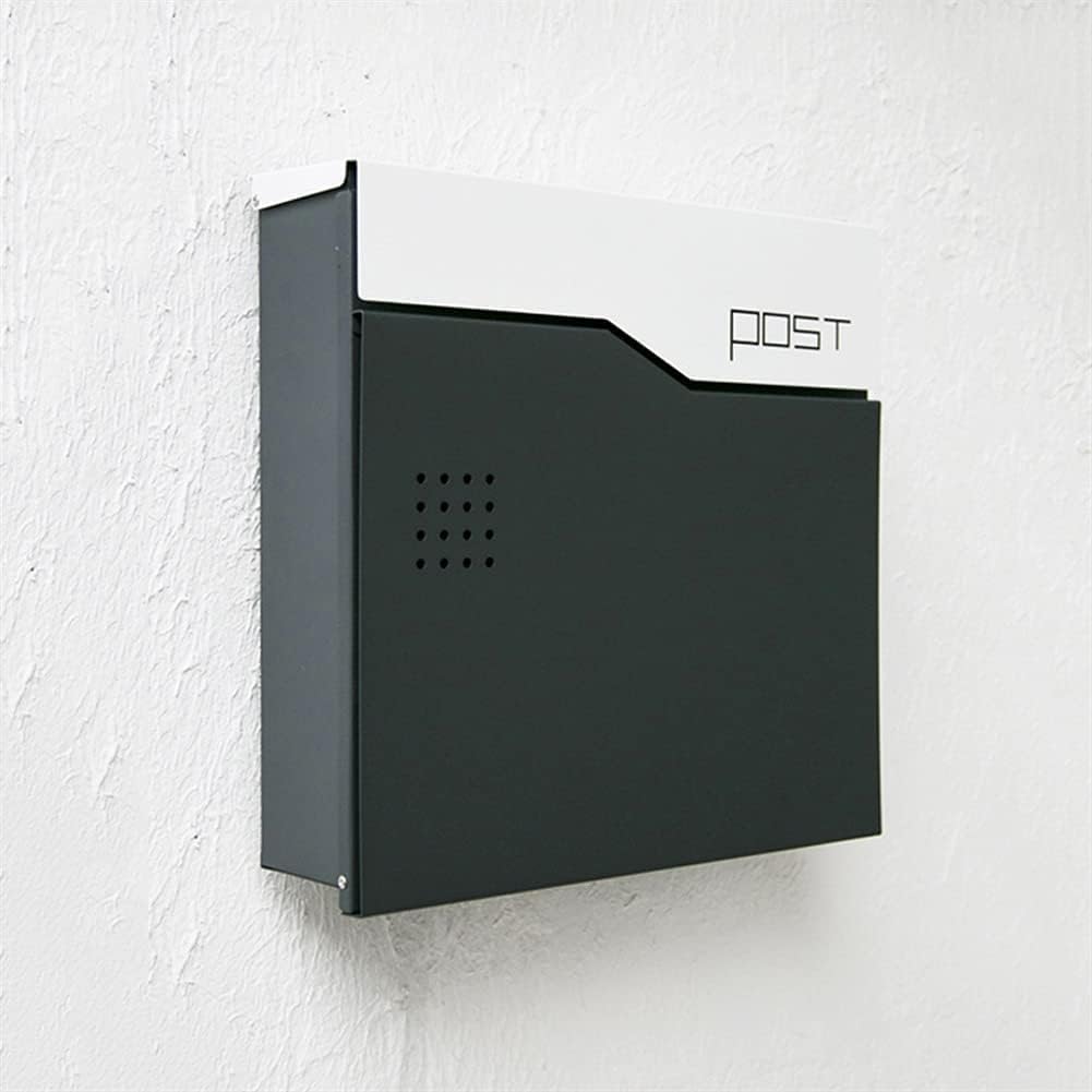 Wall Hanging Mounted Locking Mailbox Post Box with Keys Newspaper Box Letterbox