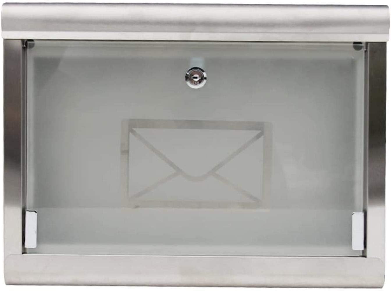 Mailbox Villa Rainproof Wall Postbox 304 Stainless Steel Glass Outdoor