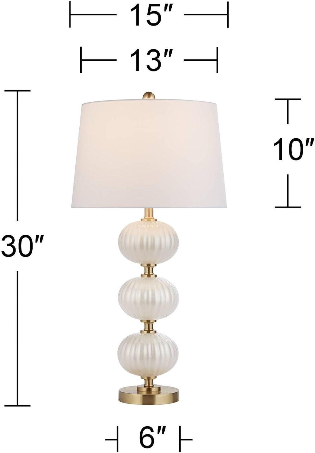 Possini Euro Design Possini Euro Grace 30' High Pearl Fluted White Glass Table Lamp