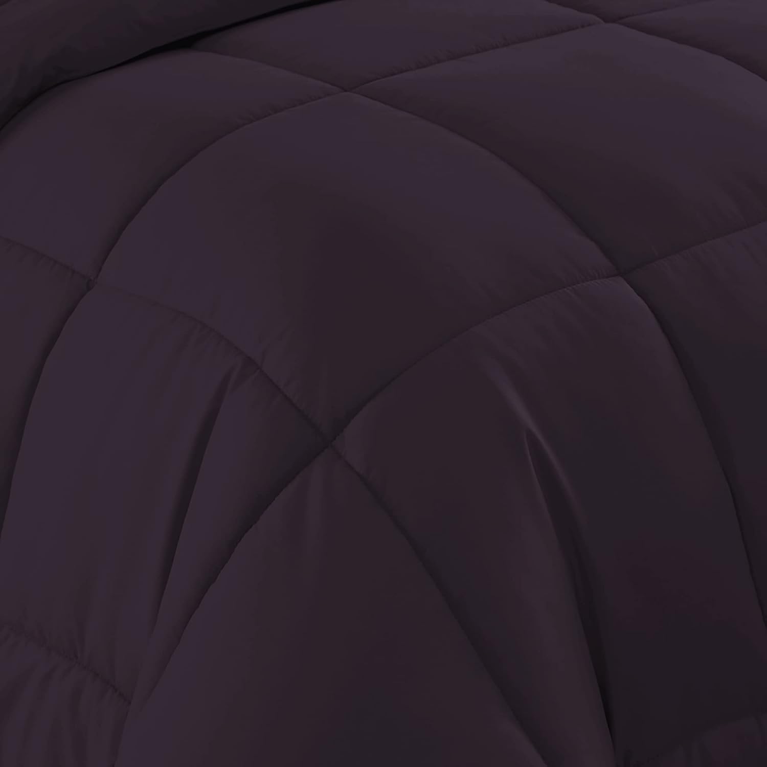 Sweet Home Collection 7 Piece Comforter Set Bag Solid Color All Season Soft Down Alternative Blanket & Luxurious Microfiber Bed Sheets, Purple, Twin (Pack of 4)
