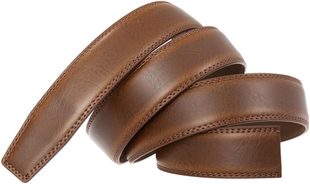 Men's Belt Automatic Buckle Body Cowhide Headless Without Lead