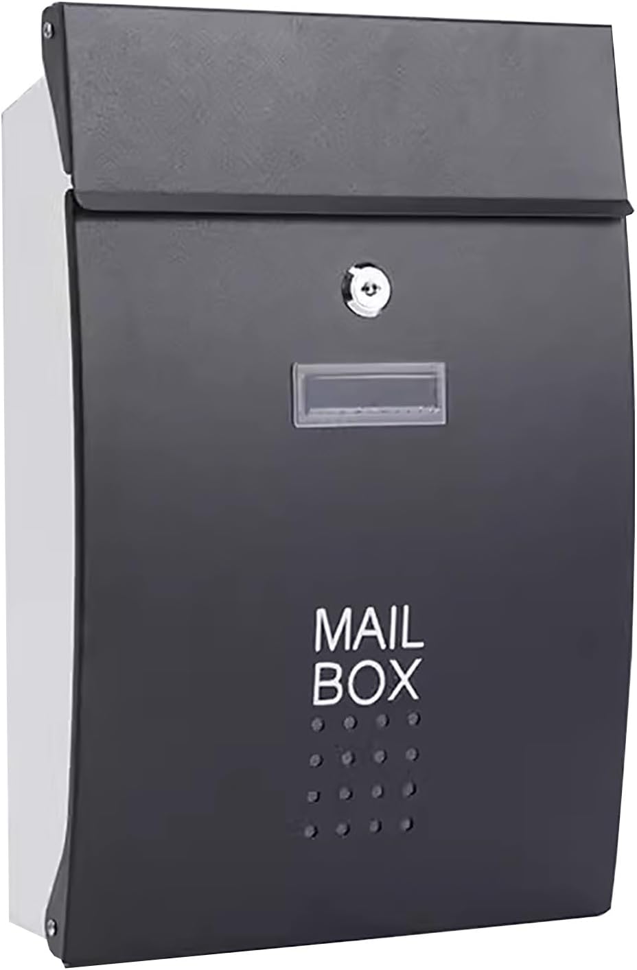 Mailboxes for Outside, Wall Mount Mailbox, Large Capacity Metal Mailbox with Key Lock, for Outdoor Decoration(Black)