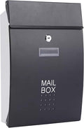 Mailboxes for Outside, Wall Mount Mailbox, Large Capacity Metal Mailbox with Key Lock, for Outdoor Decoration(Black)