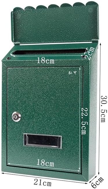 Weatherproof Mail Boxes with Key Lock, Security Locking Wall Mount Metal Mailbox(White)