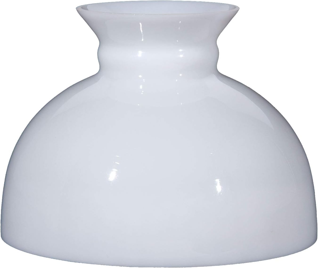 B&P Lamp 9 7/8 Inch Fitter Opal White Student Shade With Classic Vintage Dome Shape and Plain Top