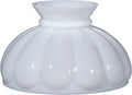 B&P Lamp® Opal White Glass Student Lamp Shade with Melon Design, Flat Top and 9 7/8' Fitter