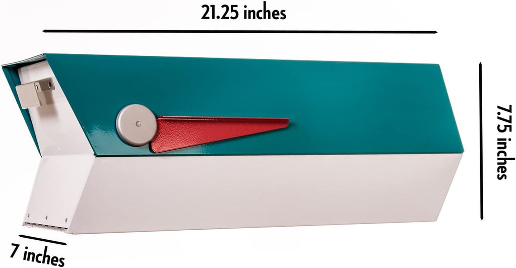 modbox USA Mid-Century Modern Curbside Mailbox | Two Tone (Satin Green-Satin White)