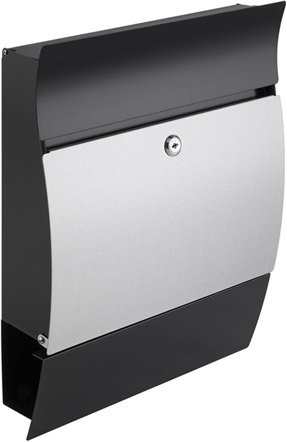 Modern Wall Mounted Mailbox, Large Capacity Galvanized Steel Metal Mail Box, Locking Mailboxes for Outside, Boxes Hanging Secure Postbox 14 x 4 x 18 Inch